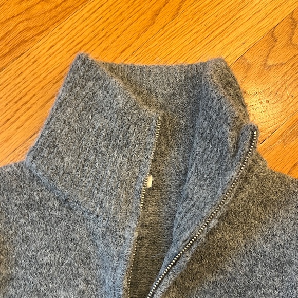 Topshop Charcoal gray Knit Sweater zippered cardigan XS - Picture 3 of 5